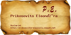 Prikosovits Eleonóra névjegykártya